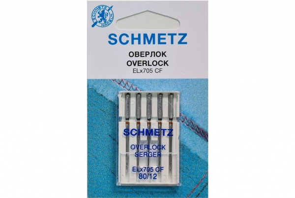 Иглы Schmetz для оверлока ELx705 CF №80, 5 шт в Железногорск-Илимском
