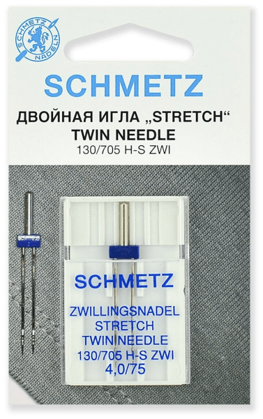 Иглы Schmetz стрейч двойные 130/705 H-S ZWI 4,0/75, 1 шт в Железногорск-Илимском